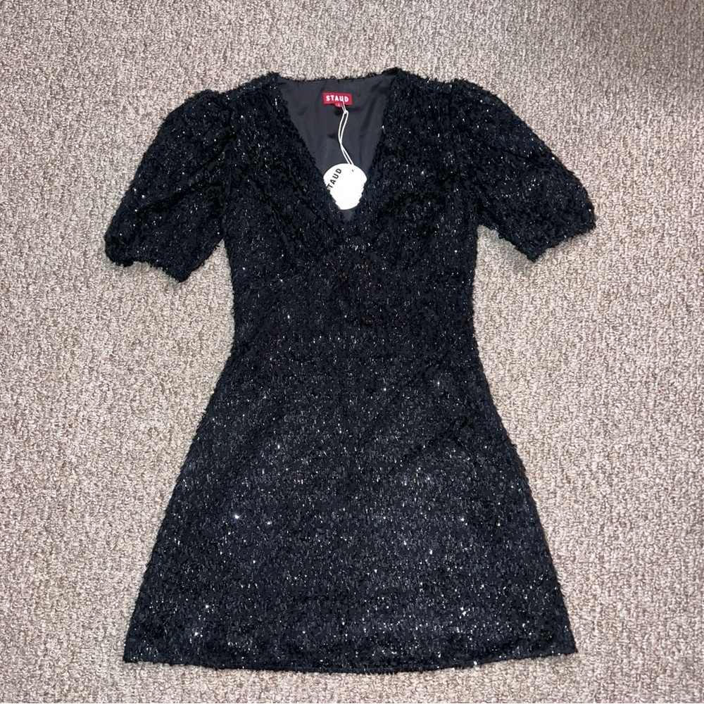 NWT STAUD Tinsel Fringe Party Dress